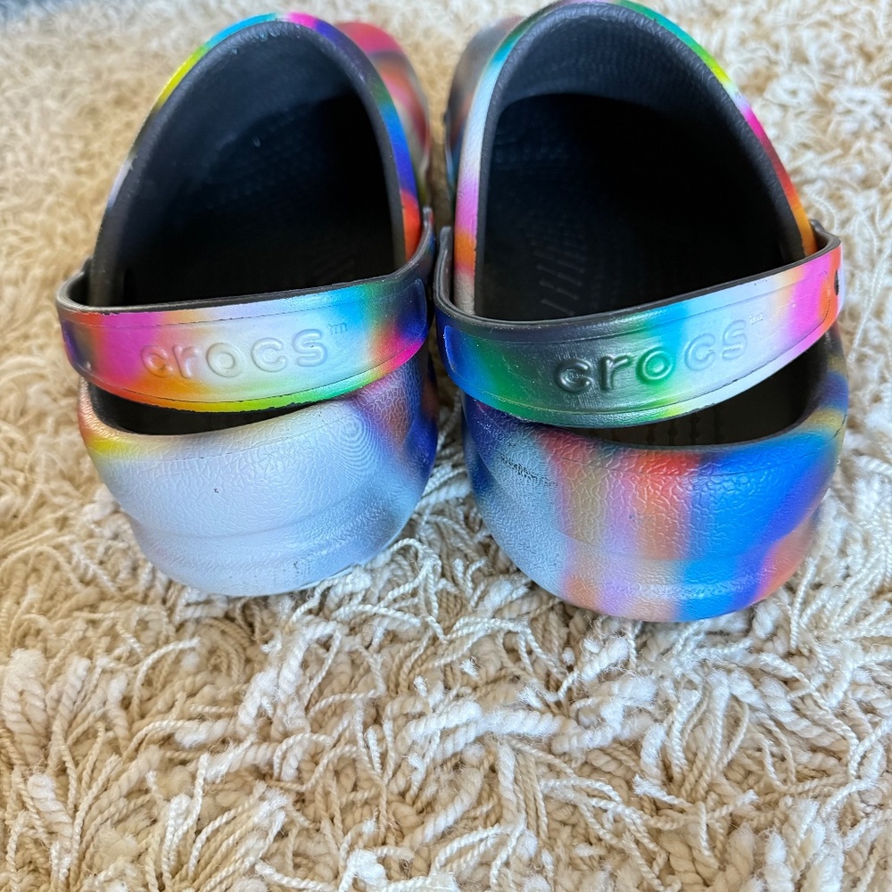 Crocs Bistro Graphic Clog Neon Tie Dye Work Casual Mens Size 13 - Picture 5 of 10